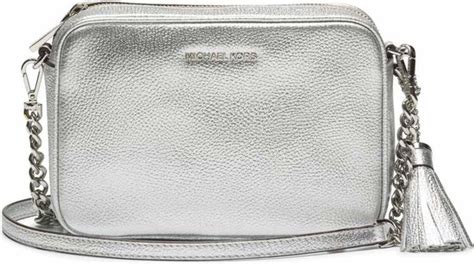 michael kors crossbody zwart zilver|michael kors silver handbags.